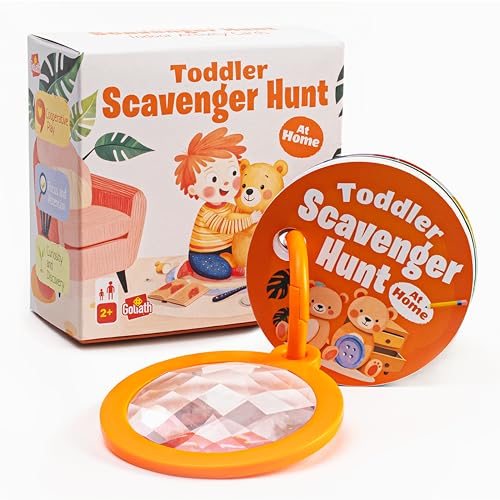 Scavenger Hunt at Home | Indoor Toddler Activity Cards with Magic Kaleidoscopic Lens | Sensory Games for 2-3 Year Olds | Learning Toys | Rainy Day Activity for Kids