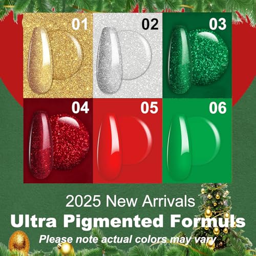 Set de esmaltes en gel Red Christmas TPO Free 6 pcs 10ml miniatura 2