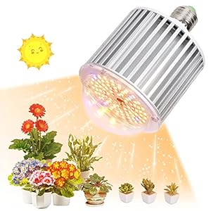LED Groeilamp 80W kweeklamp,E27 volspectrum 180°straal Plantenlicht,Plantenlamp voor Kamerplanten,92 LEDs Kamerplanten…
