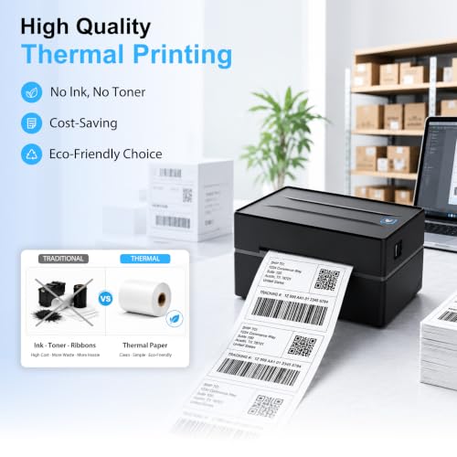 Thermal Shipping Label Printer 4x6 Bluetooth Label Maker for Small Business - image 2