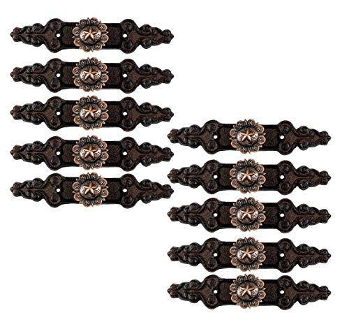 Urbalabs Cast Iron Copper Large Concho Star Knobs Kitchen Cabinet