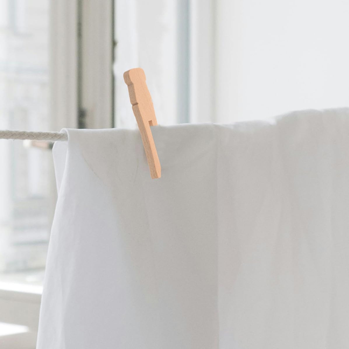 Pinzas de Madera Redondas para Ropa, 100 Piezas Resorte Fuerte, Uso Versátil para Lavandería y Exhibición de Fotos