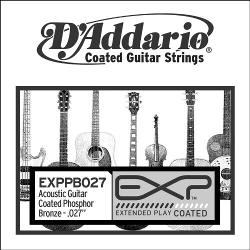 D’Addario EXPPB027 Corde seule en bronze phosphoreux avec revêtement Calibre .027 - Les Beatles, Paul McCartney, John Lennon, RIngo Starr, George Harrison D'Addario EXPPB027 Corde seule en bronze phosphoreux avec revêtement Calibre .027