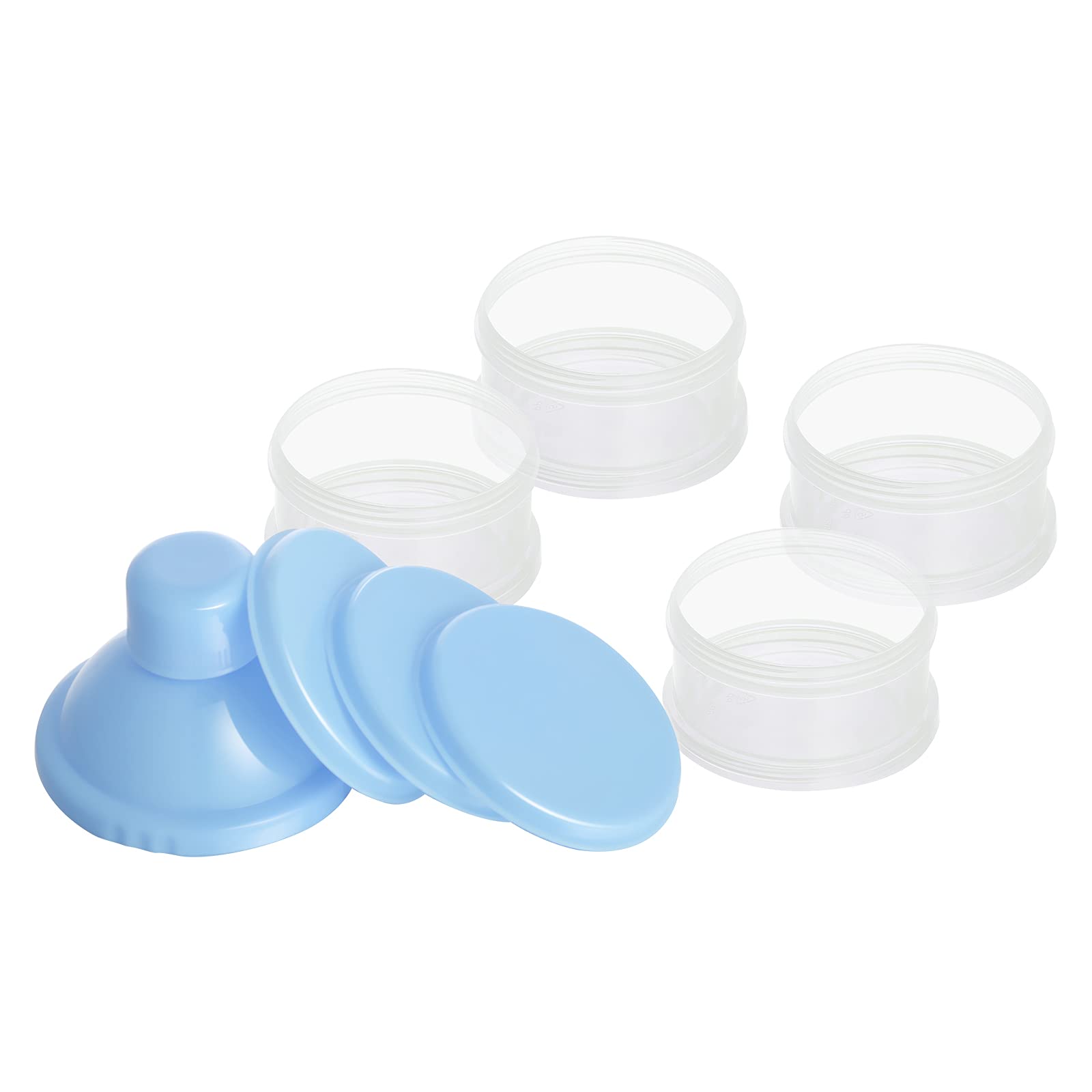 Tnfeeon Dispenser Portatile Per Latte In Polvere - Contenitore Ermetico In PP Con Scomparti - Blu, Taglia L (14,4x13,3x7,5 Cm) - 2