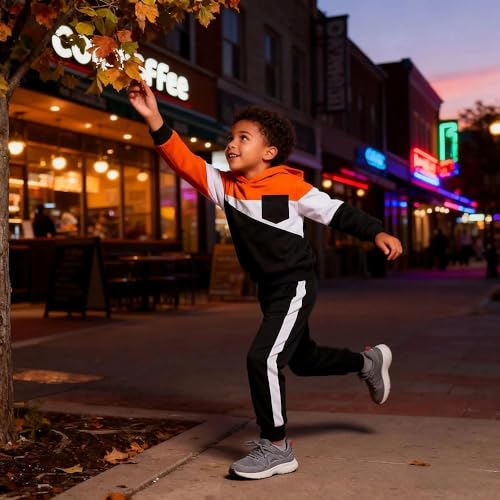 Image of 2-6T Toddler Baby Boy Clothes Color Blocking Hoodies + Pants Fall Winter Outfits