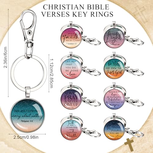 Image of Fumete Christian Keychain Bulk Bible Verse Religious Scripture Quote Inspirational Key Rings Gift for Women Men Church Pastor