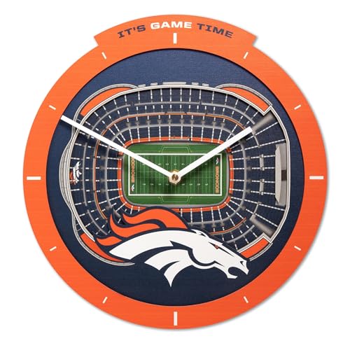 Denver Broncos StadiumView 3D Wall Clock