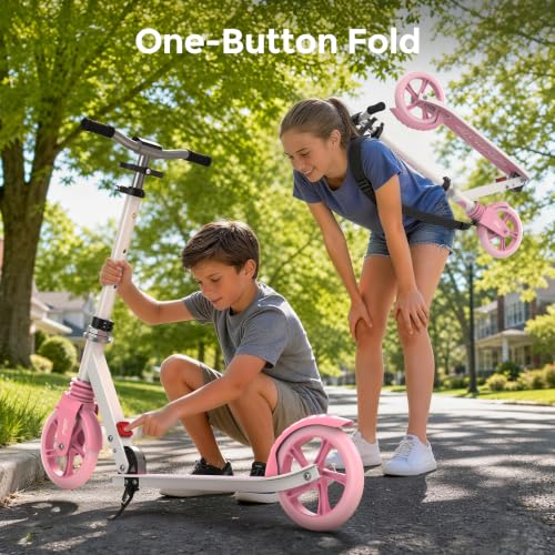 Image of WAYPLUS Kick Scooter for Ages 6+,Kid,Teens & Adults.8 Big Wheels,240lb