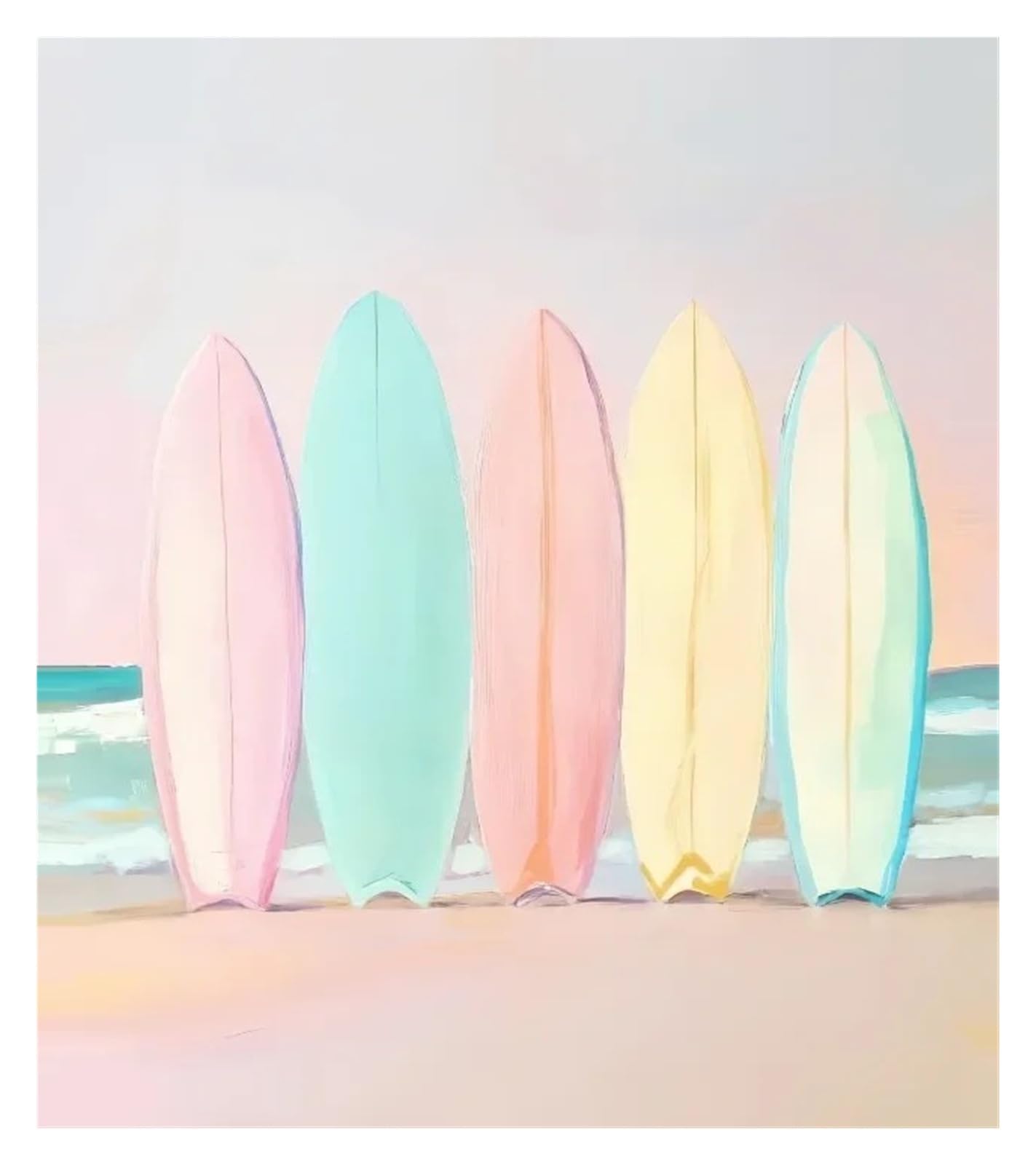XENITE Wall Art Canvas Prints Colorful Surfboards Trendy Posters And Prints Canvas Printing Modern Coastal Wall Art Picture For Beach House Home Decor(L,30x40cm)