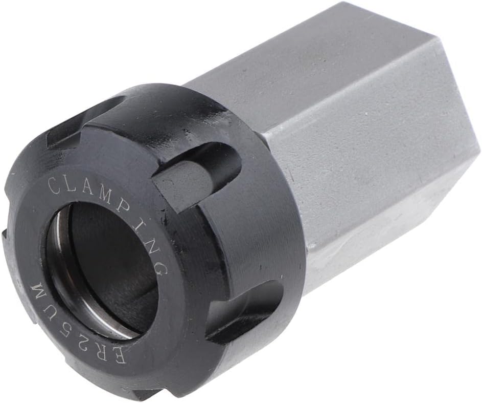 Hard Steel ER-25 / ER-32 / ER-40 Square Hex Collet Chuck Block Workholding Collets Collet Block Set for Wood Lathe - Silver+Black - CNC Lathe Tool Holder - for Milling,