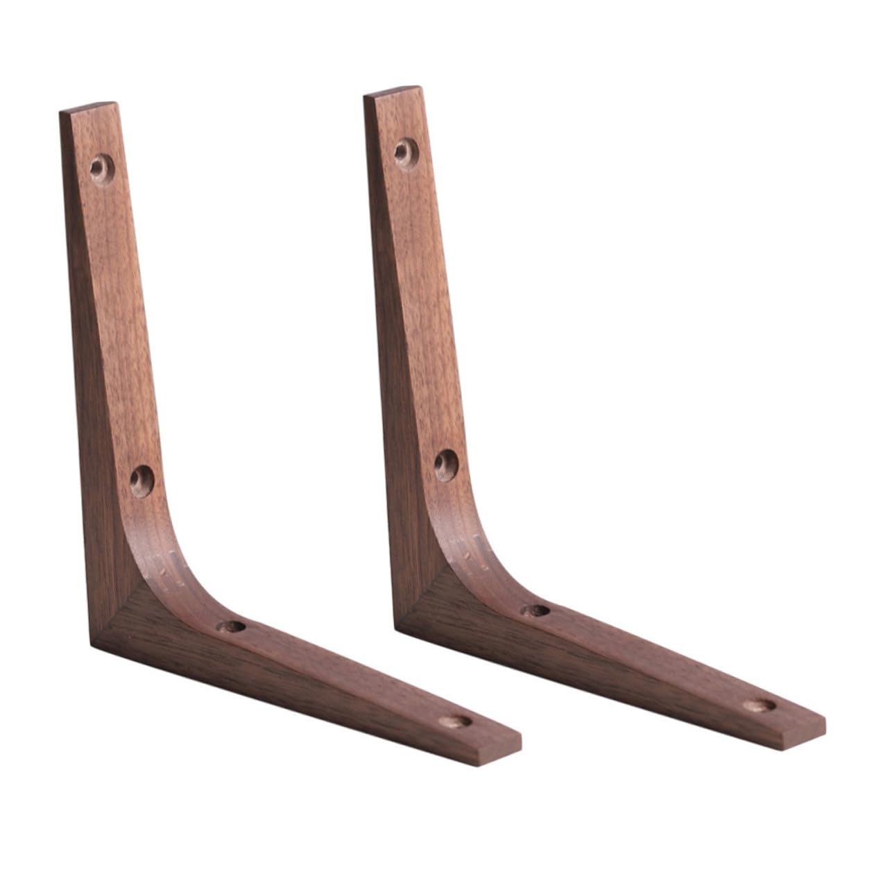 Artibetter Soportes para Estantes de Pared Soporte Triangular Resistente 2 de Madera Maciza Acabado Fino para Fijar Estanterías Firmemente en Pared