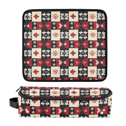 Bolsa Organizadora de Viaje Patchwork para Herramientas de Cabello con Aislante Térmico Resistente para Planchas, Rizadores, Cepillos y Accesorios miniatura 3