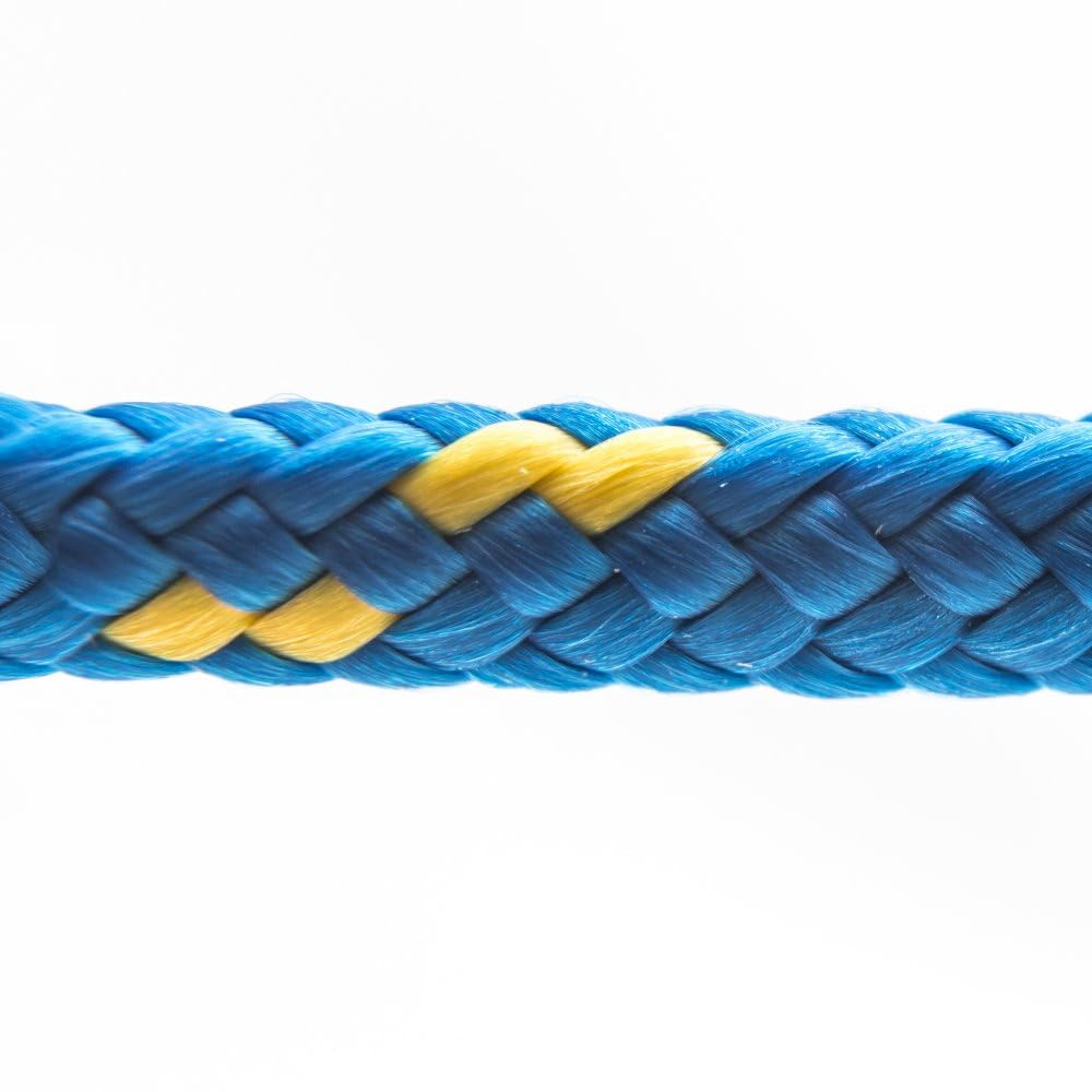 Cuerda de polipropileno de 10 mm x 100 m, hilo trenzado PPF azul, cuerda impermeable con núcleo, resistente a los rayos UV, cuerda de polipropileno para construcción, transporte, vela y