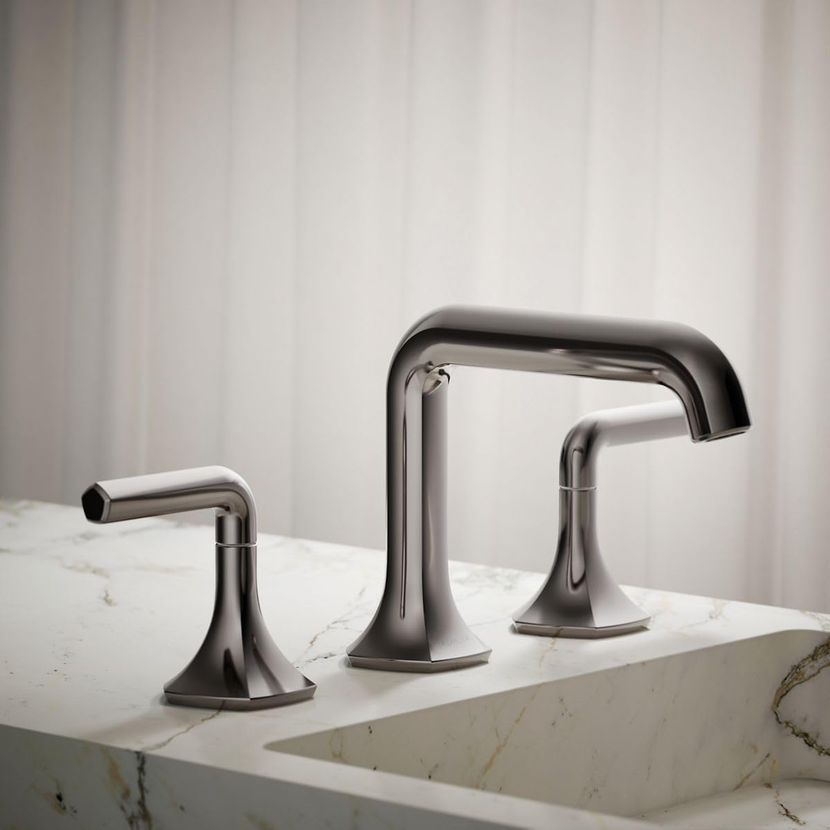 KOHLER K- 27009-K-TT Occasion Bathroom Sink Faucet Spout, Spout with Straight Design, Stationary Deck-Mount Bathroom Sink Spout, 1.0 GPM, Vibrant Titanium