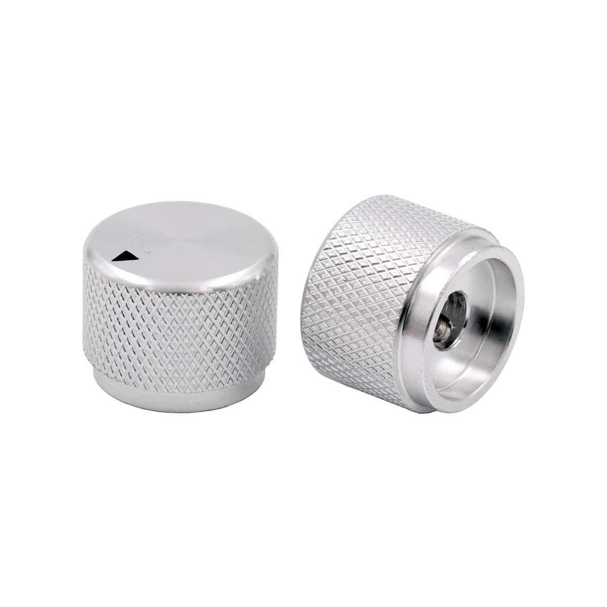 ROZILO 2pcs Aluminum Electronic Control Potentiometer Audio Knob 20mm Dia. x 15.5mm Height for 6mm Diameter Shaft Chrome