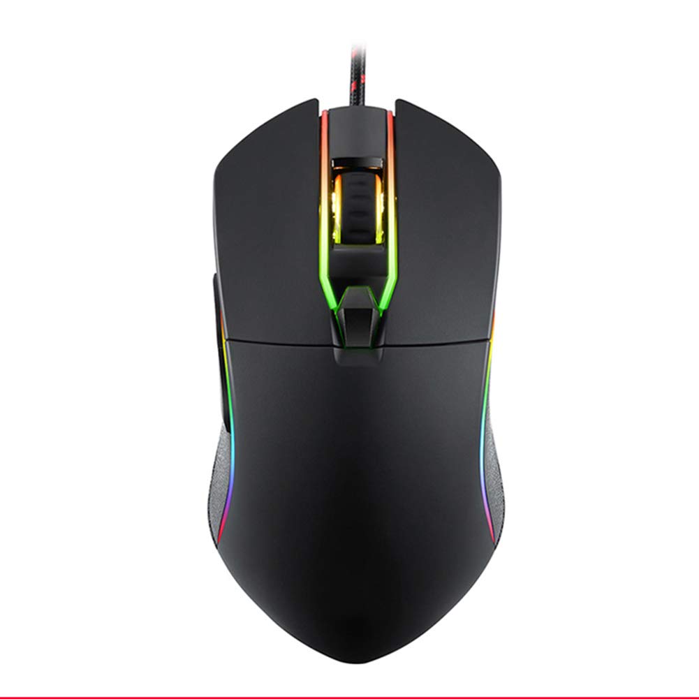 Yanghao Gaming Mouse Multi-Function Gioco dell'ufficio Notebook Mouse USB Ottico con Filo Regolabile 3500DPI ergonomico RGB Mouse
