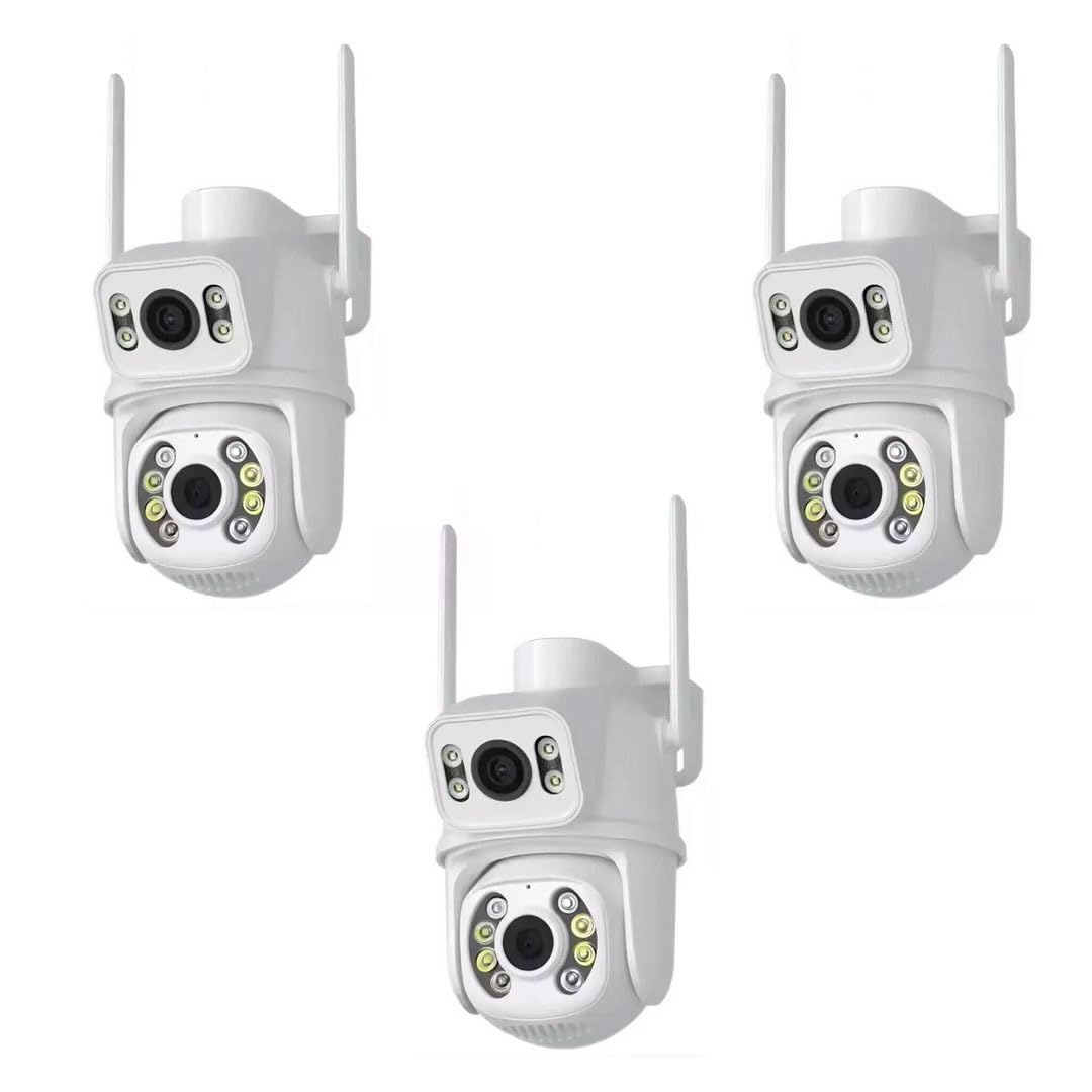 TELECAMERA IP CAM PTZ WIFI DOPPIA LENTE 3 PEZZI CAMERA DOME WIRELESS ESTERNO SPEED ZOOM CON APPLICAZIONE ICSEE PER AMBIENTI INTERNO ED ESTERNI
