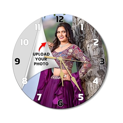 Image of SAVRI Personalized Gifts - Customized Photo Wall Clock for Her 12x12 Inch Acrylic Unique Birthday, Anniversary & Valentine Gift for Wife, Girlfriend, Daughter, Sister, Mother | Premium Room Decor