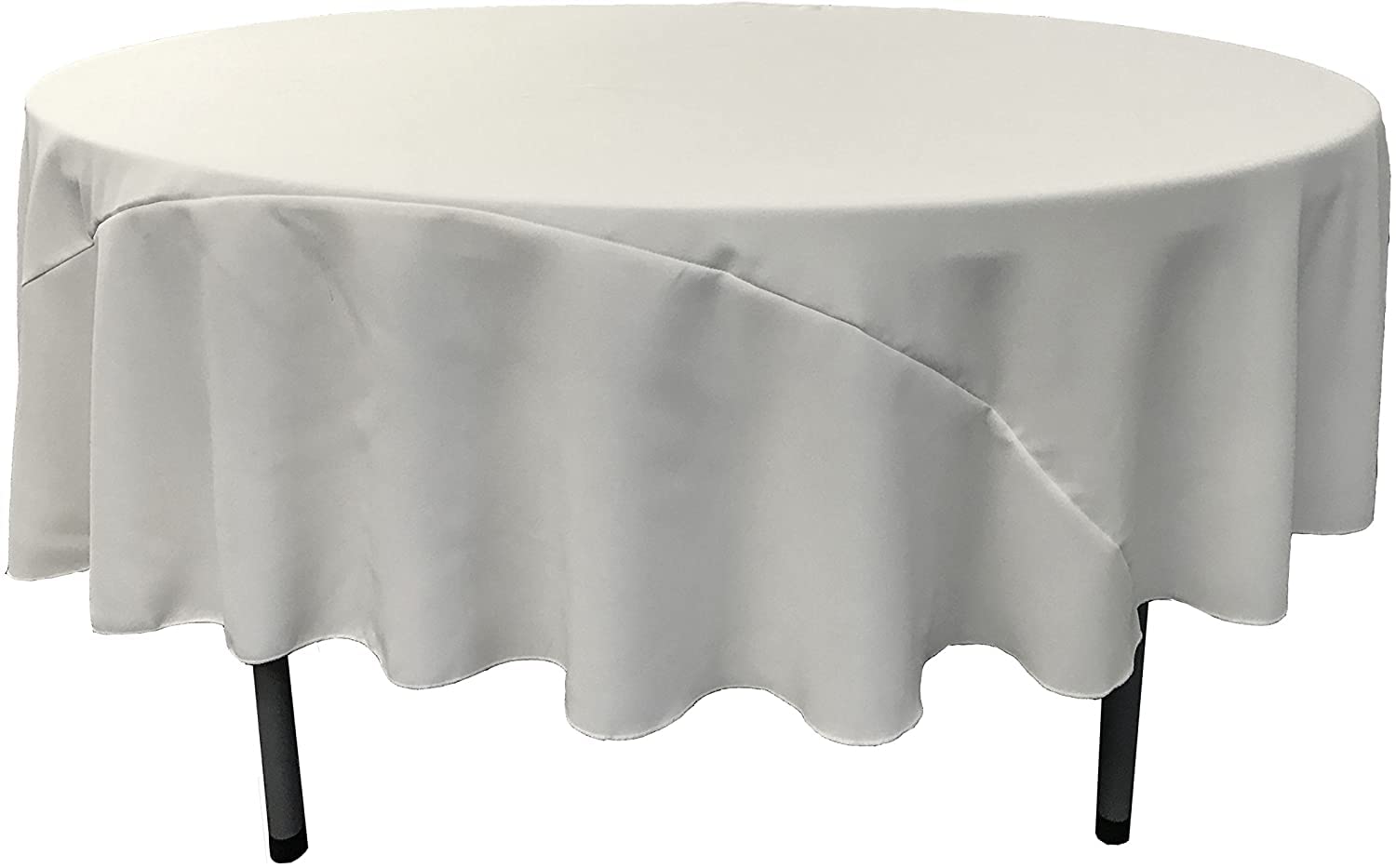 LA Linen Polyester Poplin Washable Round Tablecloth, Stain and Wrinkle Resistant Table Cover 90", Fabric Table Cloth for Dinning, Kitchen, Party,