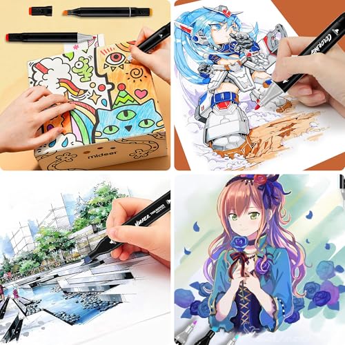 Image of KJSHUANGTANG Alcohol Markers, 120 Colors Dual Tip Art Markers, Drawing, Coloring Marker for Sketching Adult Coloring
