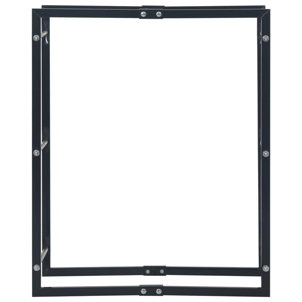 Regał na drewno opałowe, czarny, stal, 80 x 25 x 100 cm, regał na drewno kominkowe, stojak na drewno opałowe, stojak na drewno opałowe, na taras, do salonu, ogrodu, do porządnego