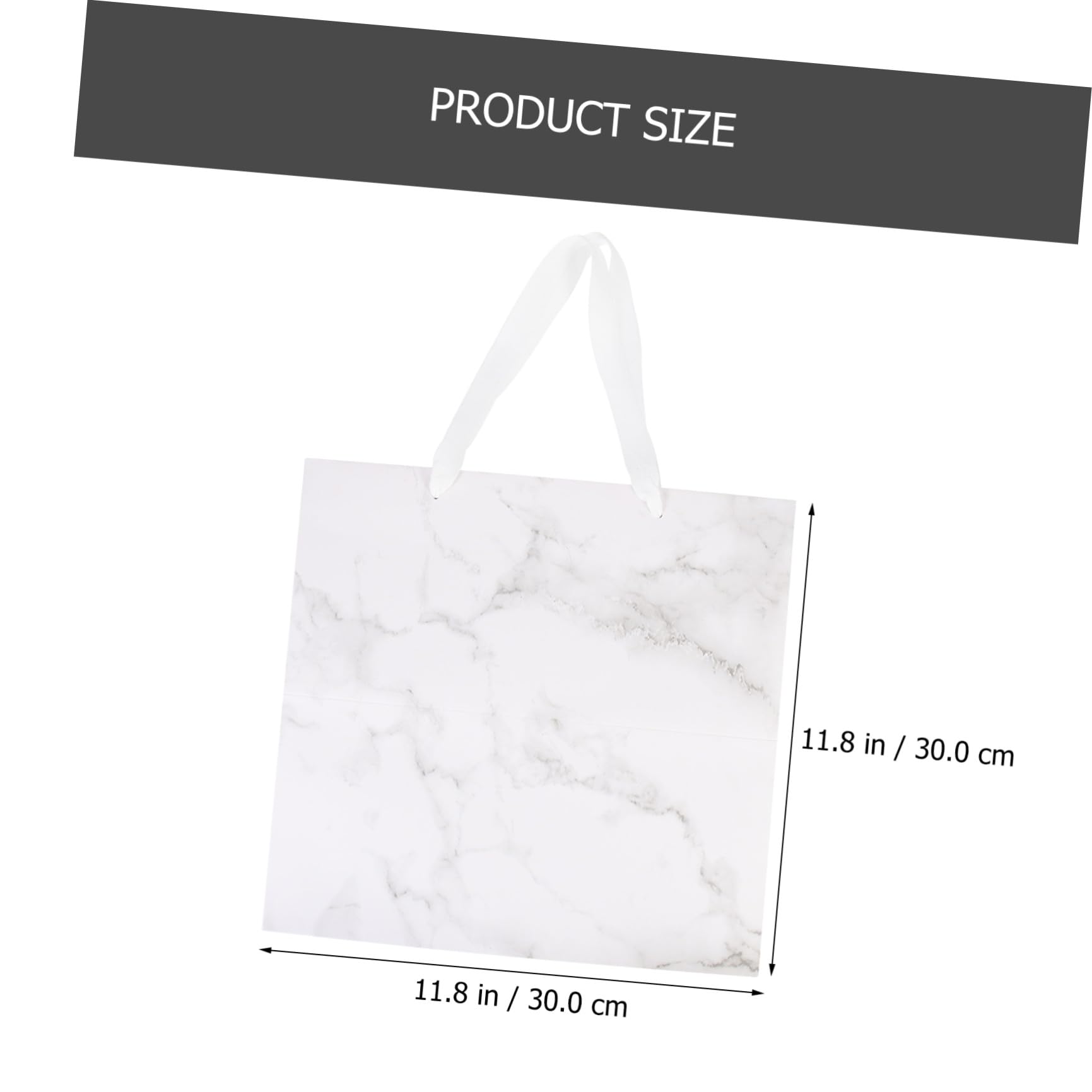 MALUGOGO 6 Stück pack Weiße Geschenktüten mit Marmoroptik Papiertüten mit Henkel Tragbar und Schlicht für Geschenkverpackung und Blumensträuße
