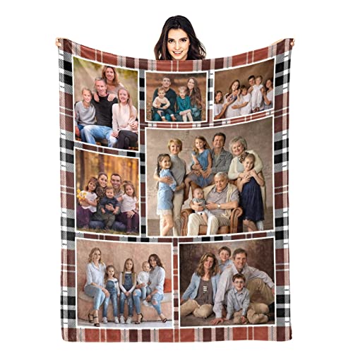Custom Family Blanket with Photo, Personalized Picture Throw Blanket, Customized Throw Blanket, Funny Gifts for Birthday,Wedding, Anniversary, Valentines, Boyfriend, Dad, Mom, Friends, Couples