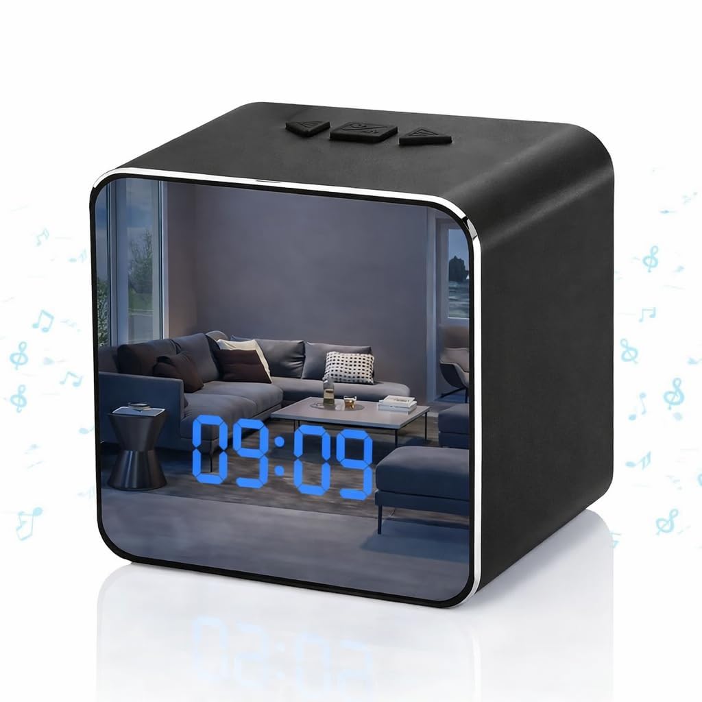 FREDI HD PLUS 4K WiFi Table Clock Camera with 140° Wide Angle | Live View via iWFCAM App | 2.4GHz WiFi | Motion Detection | Loop Recording | Two Way Audio | Support 256GB Card | Digital Clock for Home-picture-10