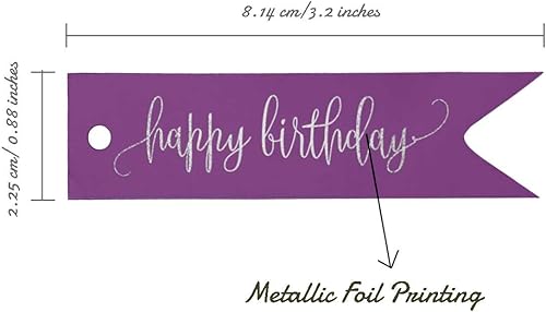 Miniatura 281 de Etiquetas de papel para colgar con texto en inglés «Happy Birthday», 100 unidades Azul,Aqua Blue,Negro -,azul, cerceta (Dark Teal Blue),Rosa