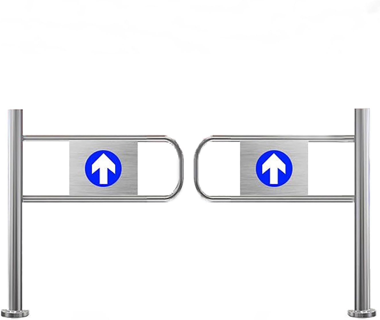 Automatic Stainless Steel Swing Gate - 90° Opening Entrance for Supermarkets & Libraries, Durable Self-Closing Metal Design, 60x97 cm, Ideal Security & Accessibility Solution