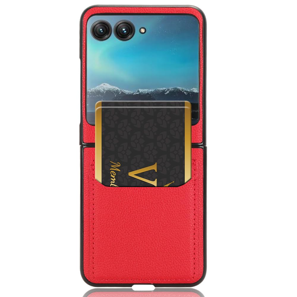SHIEID Custodia per Motorola Razr 40, Motorola Razr 40 Porta carte di credito in pelle Custodia con [Anti-Caduta], Schermo Pieghevole Cassa in, Cover per Motorola Razr 40-nero