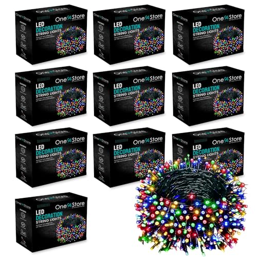 One94Store LED Pixel String Light Pack of 10 – 36 Ft Copper Wire Fairy Light with 360° Bright Multicolor LED Bulbs, Decorative Pixel Series for Home, Diwali, Christmas, Wedding & Party Decoration
