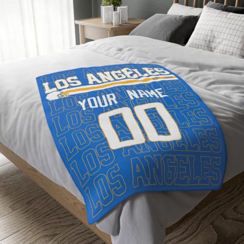 Image of ANTKING Los Angeles Throw Blanket for Men Women Boy Custom Name and Number Gifts