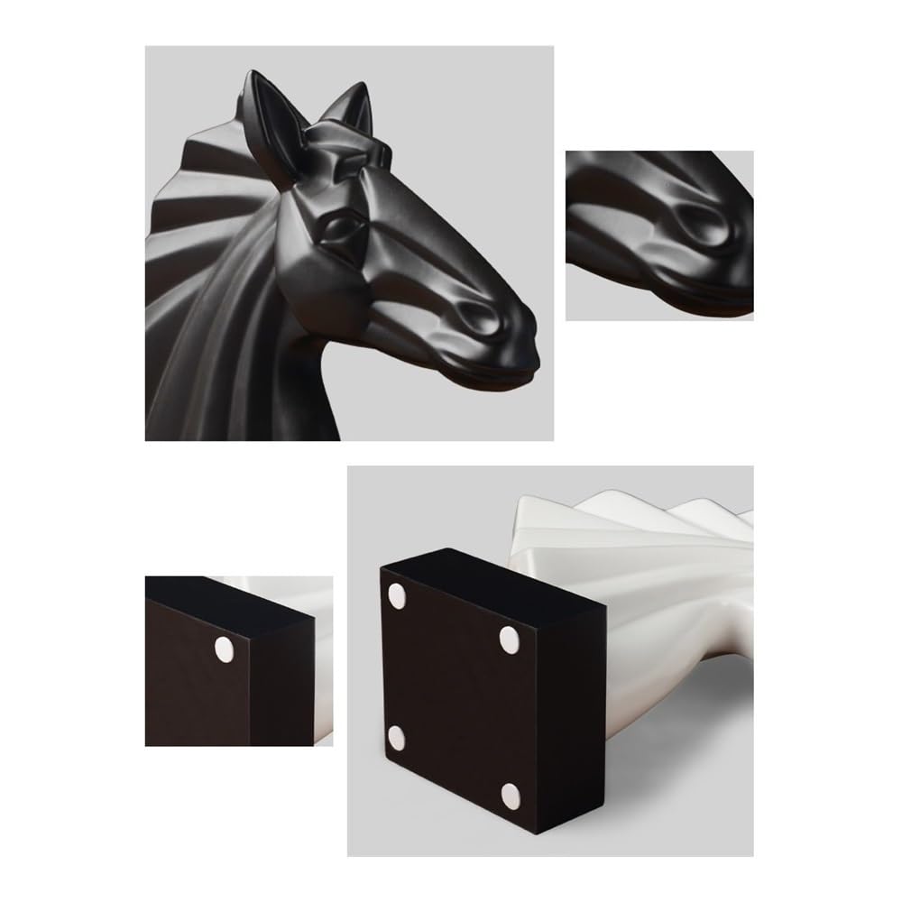 Wohndeko Wohnzimmer, Arbeitszimmer, Eingangsbereich – Keramikpferde-Ornamente – Kreative Büro- und Wohndekoration(Black)