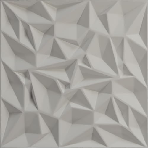 Miniatura 5 de Ekena Millwork Leto EnduraWall Panel decorativo de pared 3D de 19 58 pulgadas de ancho x 19 58 pulgadas de alto, acero desgastado (cubre 2.67 pies