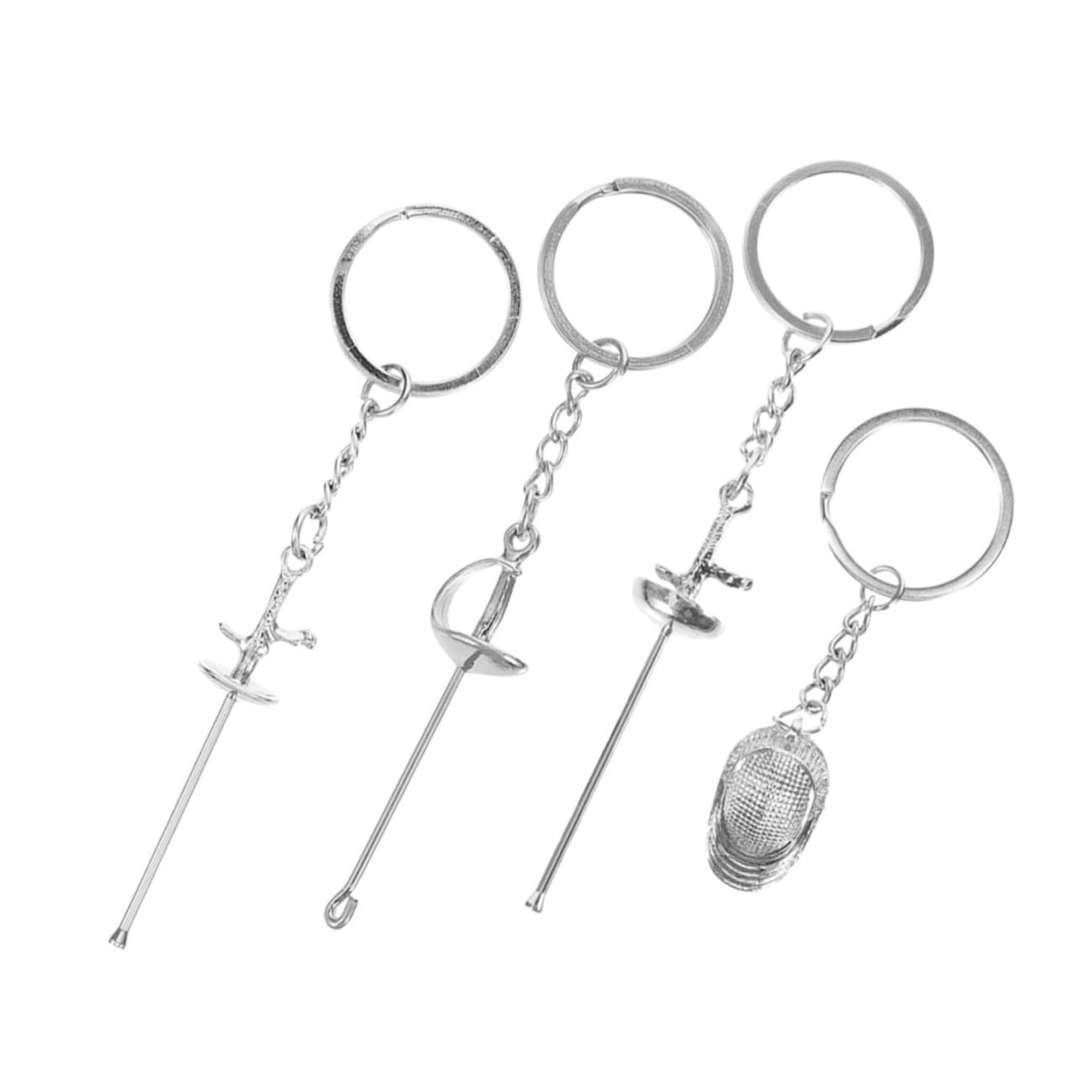 Porte-clés d'escrime pendentif de portefeuille en métal ciselé - 8