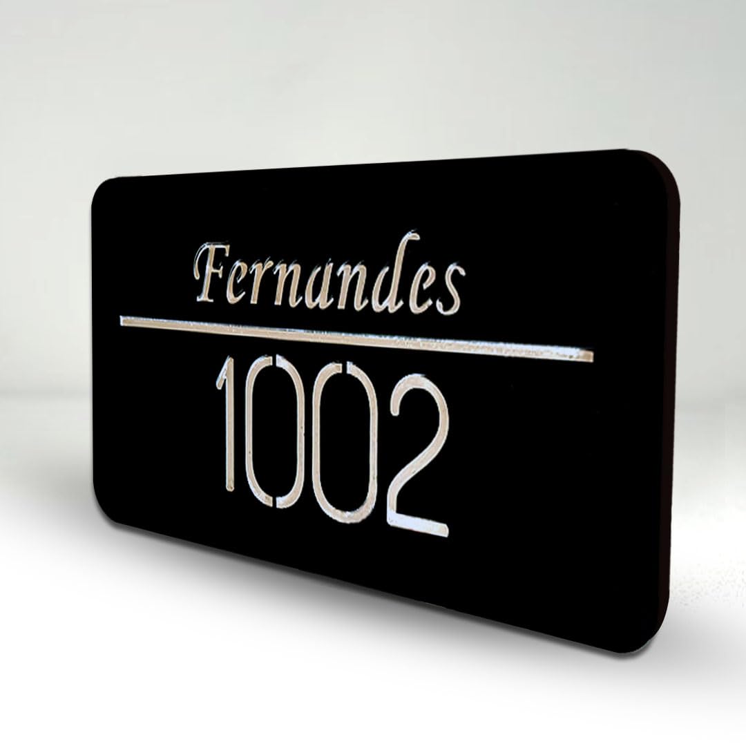 Wooden Name Plate For Home Entrance | Customised Family Name & House No — Amazon image 9