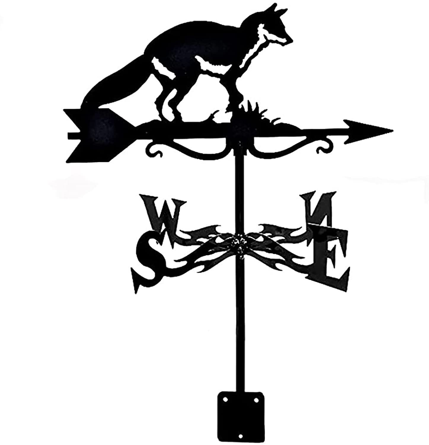 Wind Vane Measuring Tool with Silhouette Weathervane Metal Weather Vane Wind Direction Indicator Garden Stake with Mounting Bracket Yard Roof Mount Easy Use