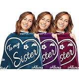 ButterTree 'to My Sister' Blankets, Throw Blankets 65" x 50" (3-Pack, Purple + Merlot Red + Coral Bl