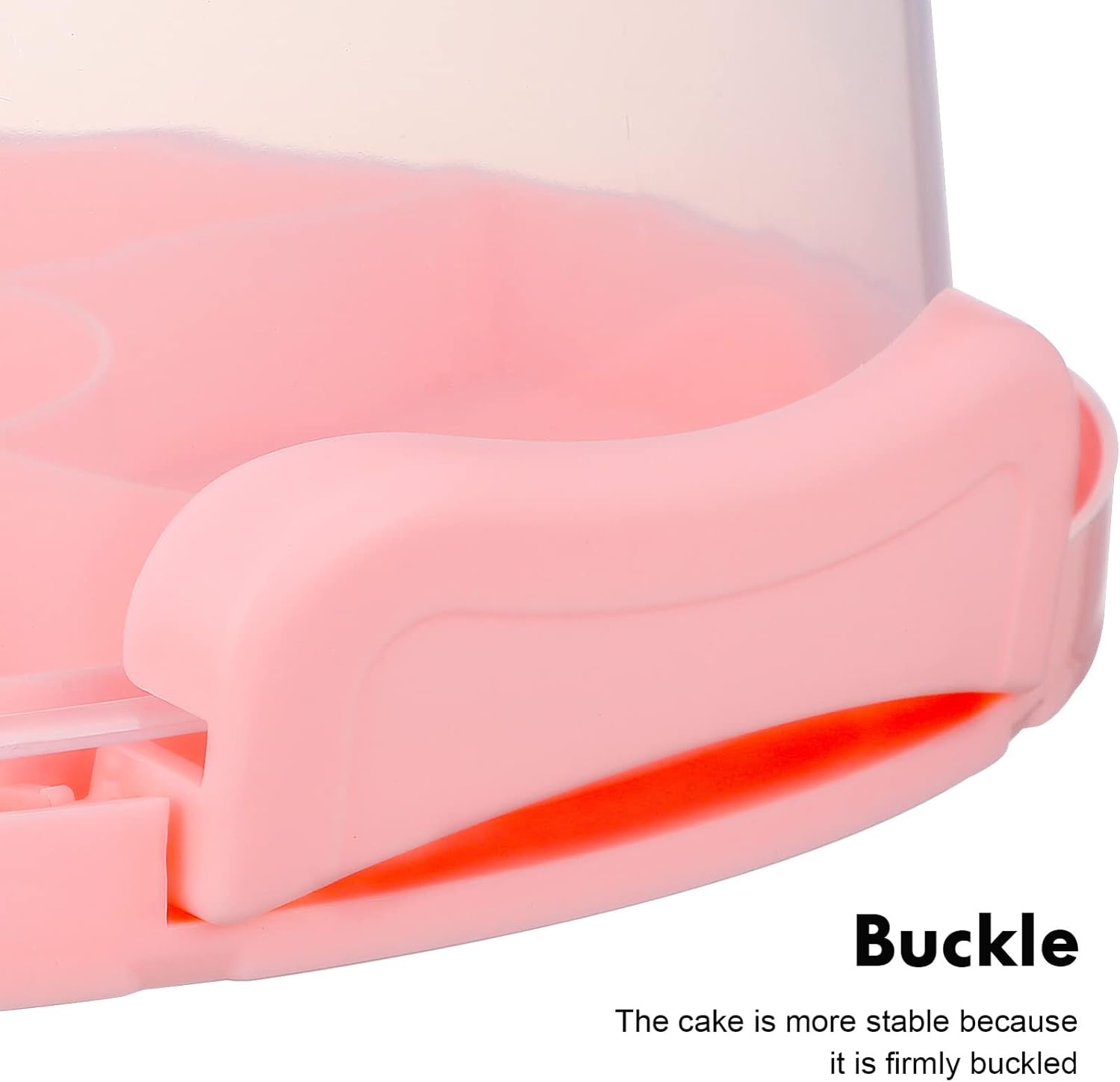 Alipis Round Cake Carrier Cake Storage Container with Handle Plastic Holder with Cove Pink