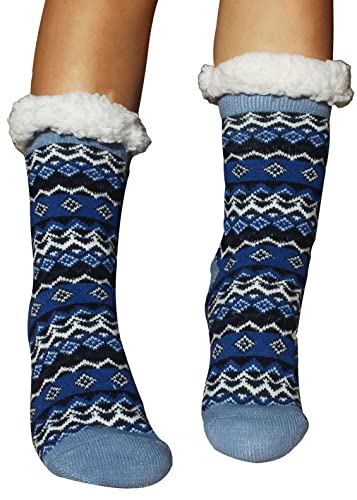 Calcetines térmicos antideslizante super suave para hombre mujer, Calcetines Zapatillas invierno para casa (AZUL MARINO) Cover