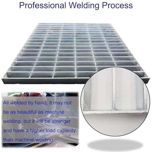 Image of Galvanized Steel Drain Grate, Driveway Channel Cover 24x24 in