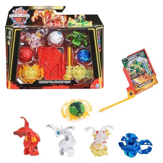 BAKUGAN 3.0 Battle Pack de 5 Bolas (2 Special Attack Bruiser y Diamond Dragonoid y Tres Bolas de núcleo), para niños a Partir de 6 años