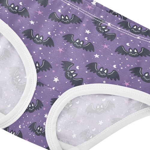 Girls Underwear Soft Cotton Halloween Cute Bat Kids Panties in Sizes 2/3t, 4t, 5t, 6 and 84