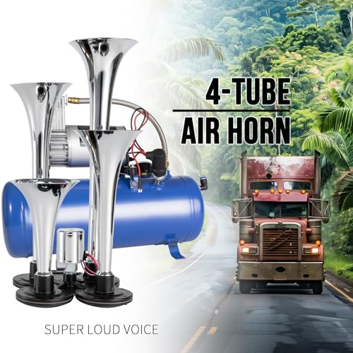 Aolihan ALH-S-4GQB-WBG 180Db Train Horn Kit With 150 Psi Air Tank,Four Trumpet Air Horns For Truck thumb #2