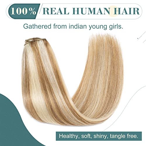 Elailite Hair Extensions Clip in Real Hair Human Hair Remy, 8 Pcs Invisible Thin Weft - Image 2