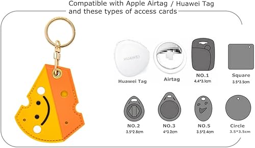 Miniatura 3 de Tomcrazy - Paquete de 2 fundas protectoras de piel sintética 3 en 1 para Airtag, Samsung Galaxy SmartTag, llavero, tarjeta de acceso, calcomanía