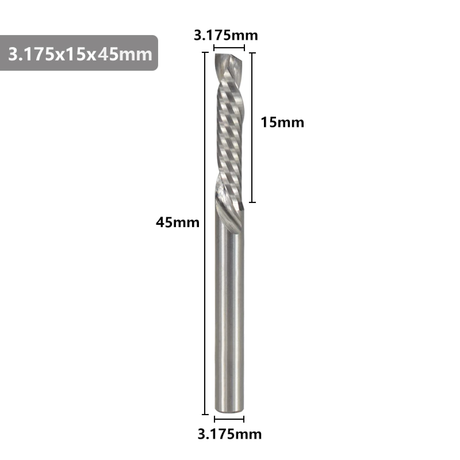 Fresa A Compressione CNC 1/8'' - UP DOWN Cut Per Legno, Plastica, MDF, 3.175x32x65mm - Foto 12