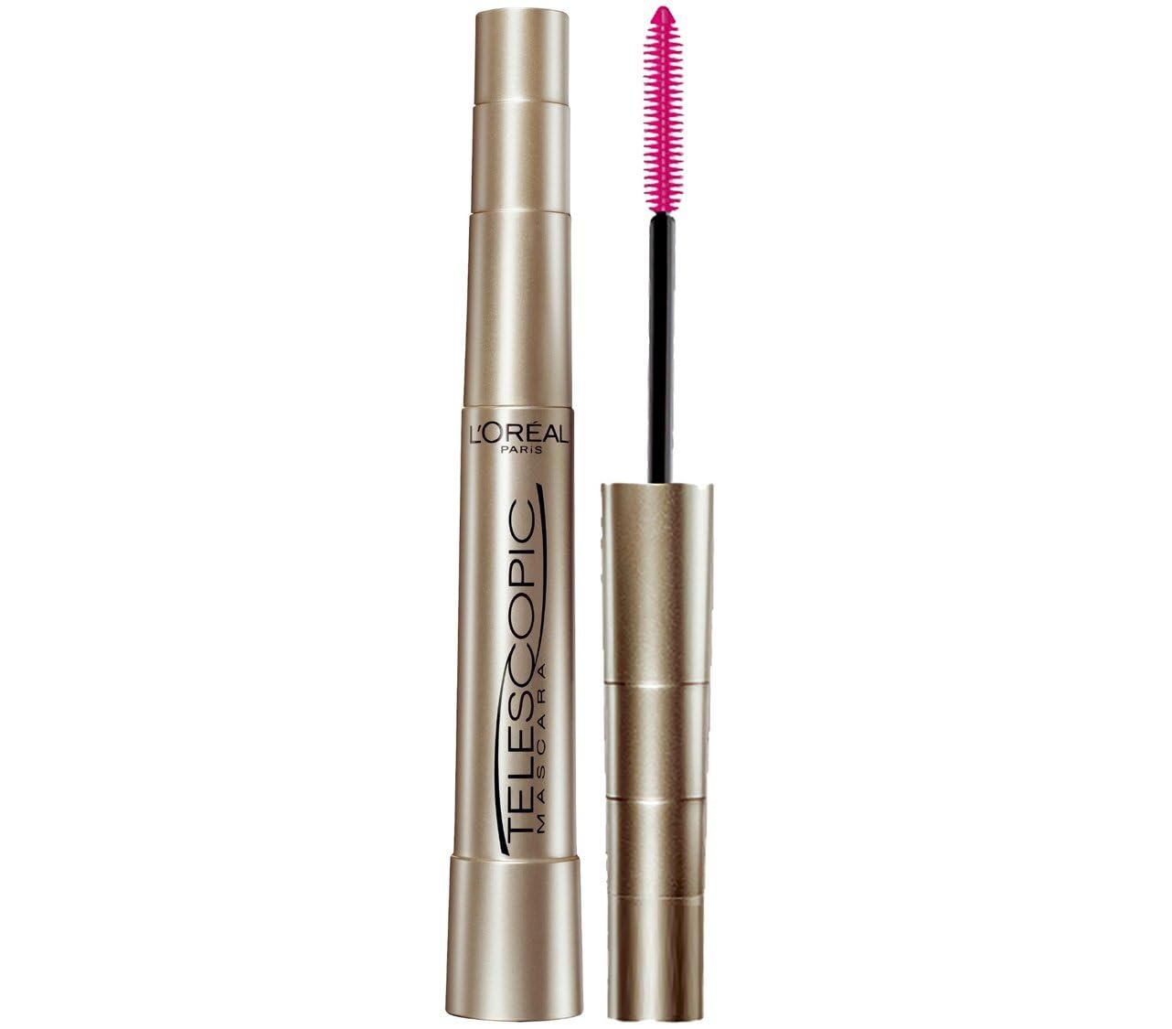 L’Oréal Paris Telescopic Mascara, Eyelash Lengthening Mascara, Unique Non-Clumping Formula, Delivers Intense Length, For Sensitive Eyes, Blackest Black, 8 ml