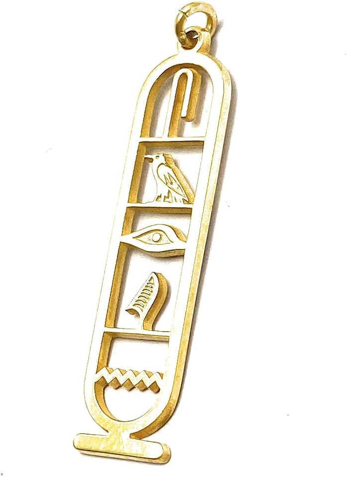 Handmade 14k Solid Gold Cartouche Name Necklace, Personalized Egyptian Pendant, Elegant Jewelry For Her, Ideal Birthday Gift